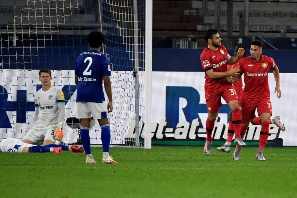 Leverkusen entrou na zona que dá vaga à Champions League. AFP