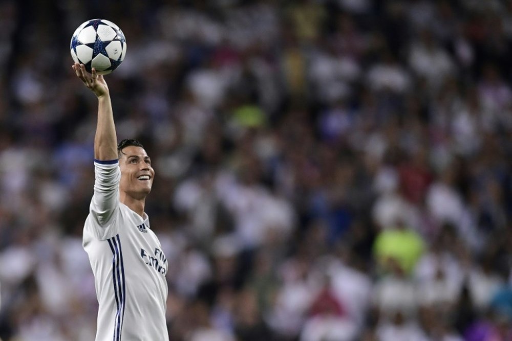 Cristiano Ronaldo après avoir inscrit, contre le Bayern Munich, le 100e but de sa carrière en C1.AFP