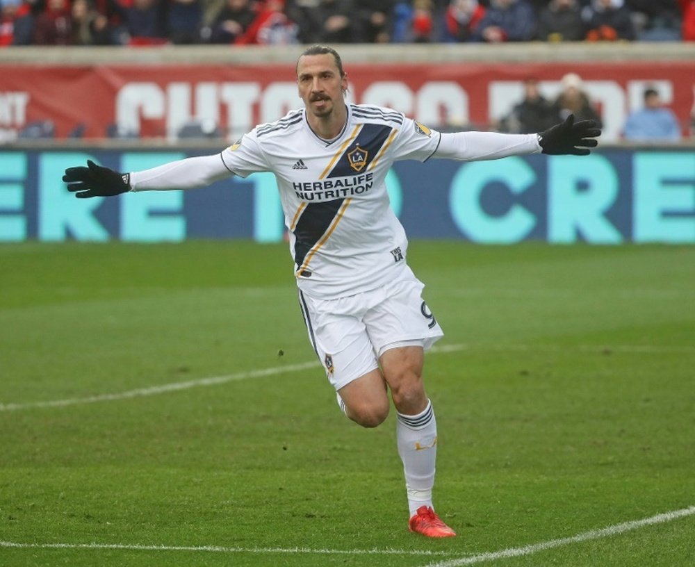 Zlatan Ibrahimovic lors du match des Angeles Galaxy. AFP