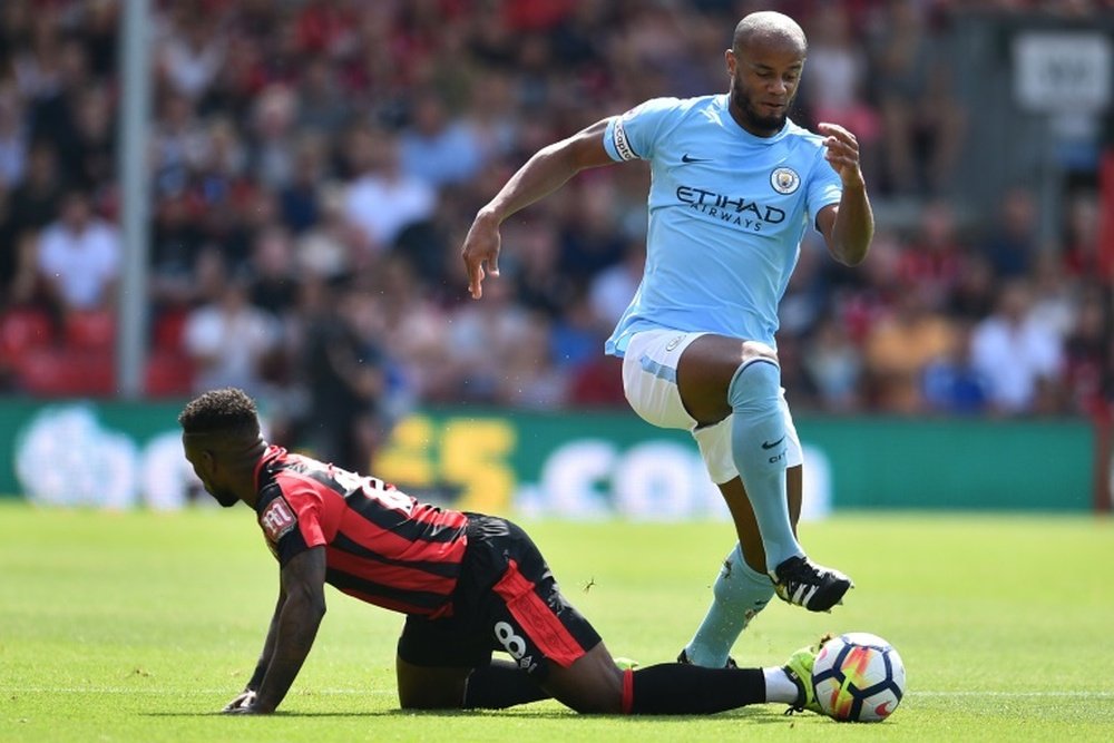 Kompany in action for Manchester City against Bournemouth. AFP