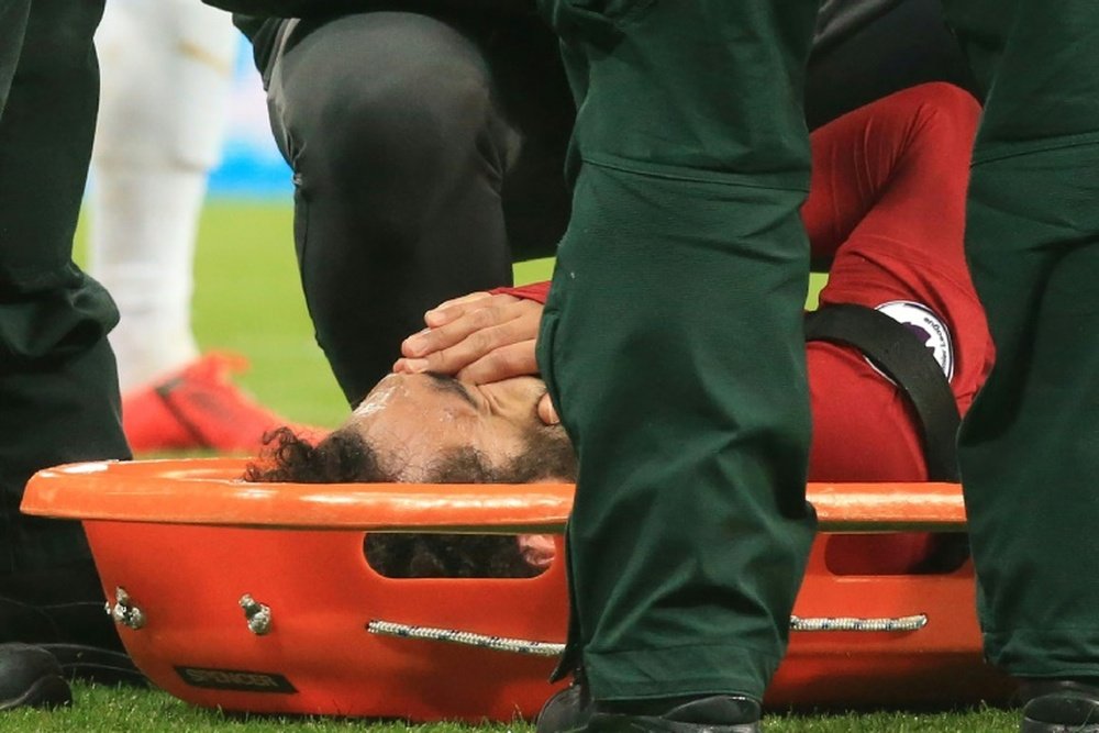 Salah no fue al hospital y Klopp dijo que vio el partido en el vestuario. AFP