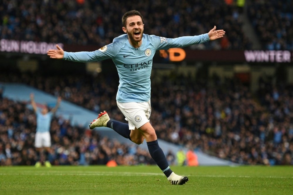 Bernardo Silva, alucinando con su primer póker. AFP