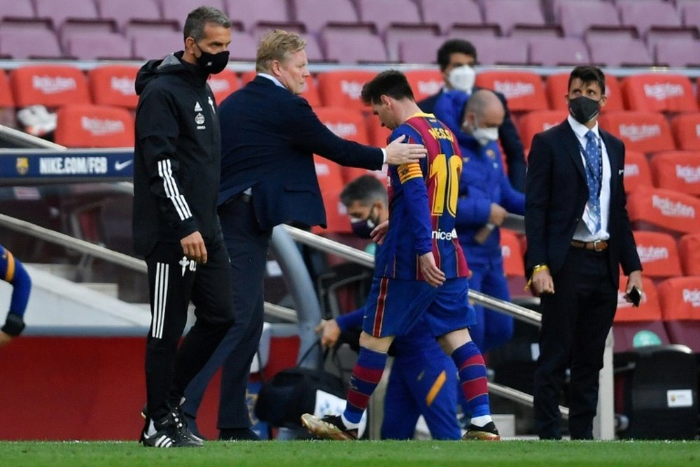 Koeman also said goodbye to Leo Messi. AFP