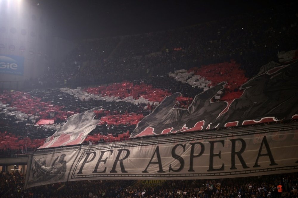 Milan fans at last season's derby. AFP