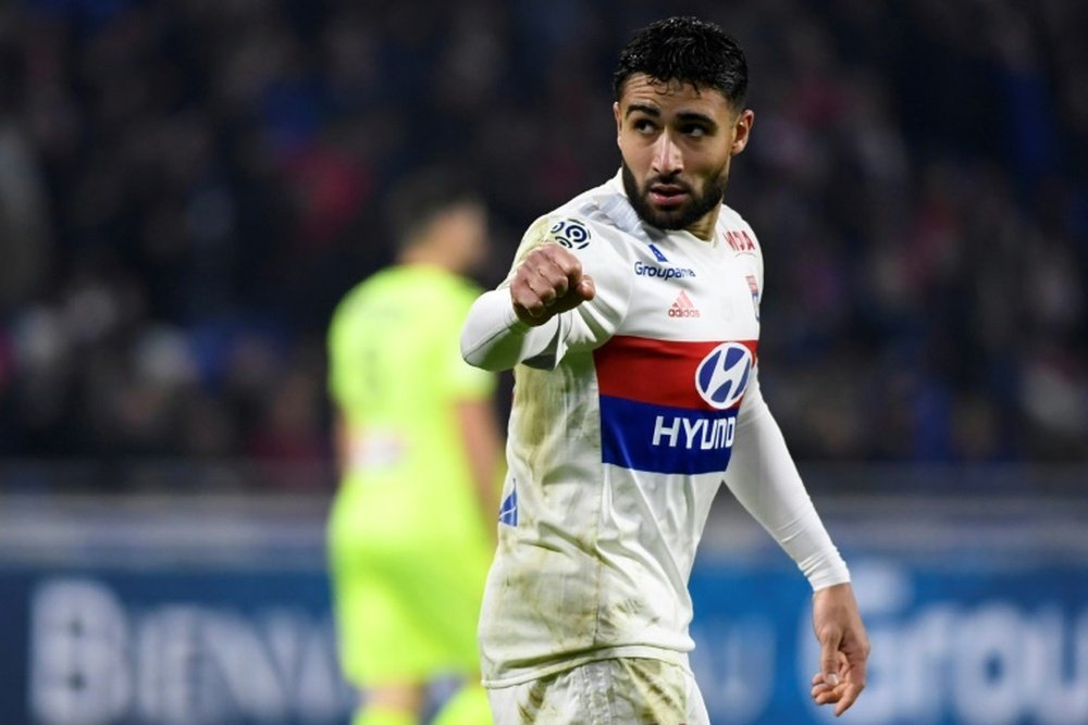 L'attaquant de Lyon Nabil Fekir buteur face à Angers. AFP