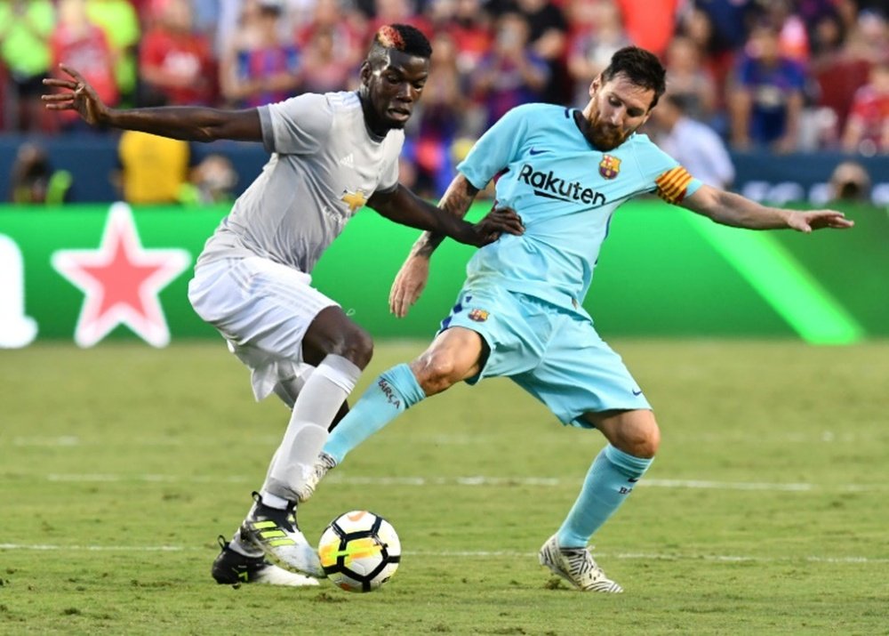 Pogba y Messi fueron protagonistas hoy. AFP/Archivo