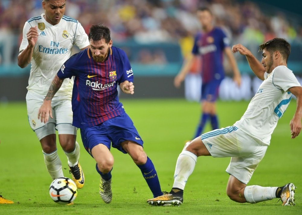 Messi, máximo goleador de la historia ante el Madrid. AFP