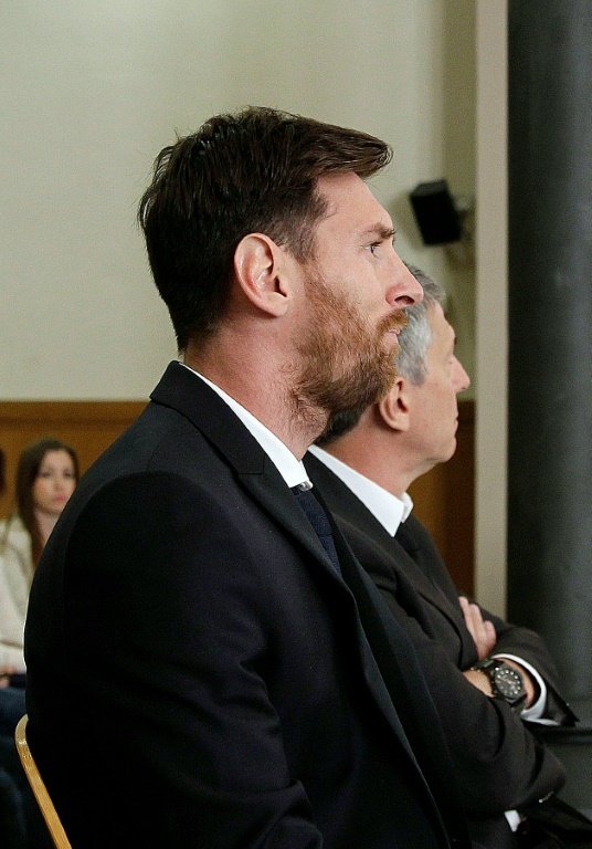 Messi (L) in court with his father Jorge. BeSoccer