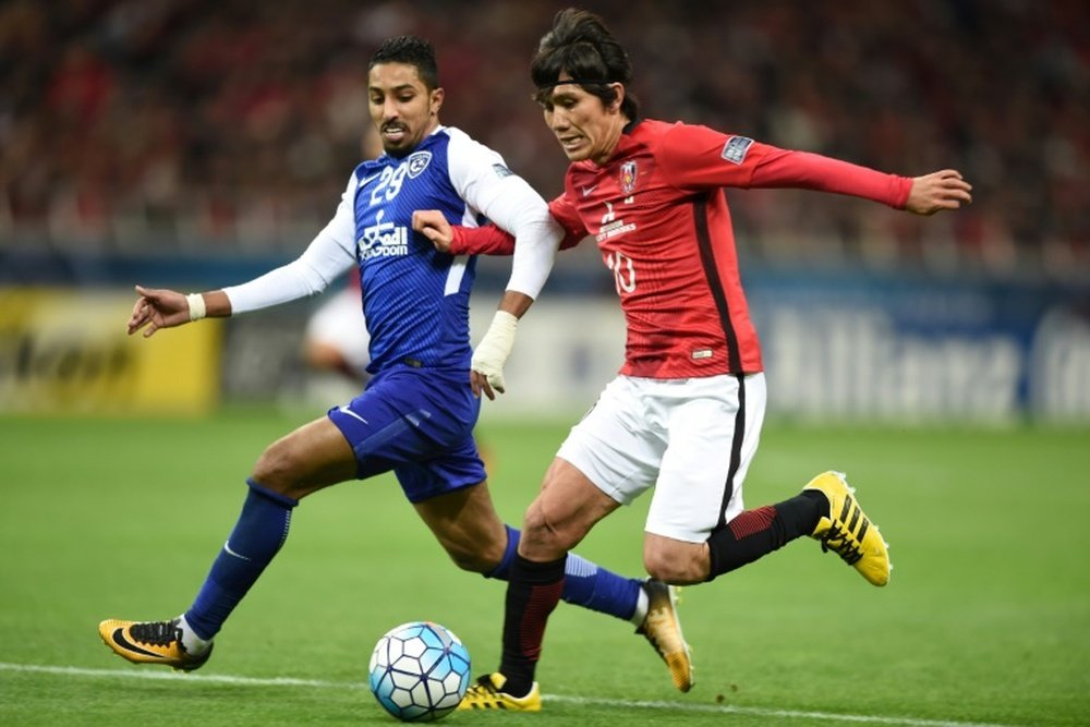Salem Al-Dawsari lors du match de C1 face au Japon. AFP