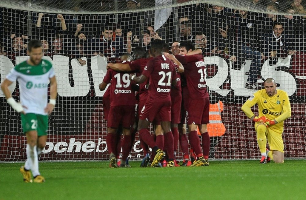 El Metz venció 3-1. AFP