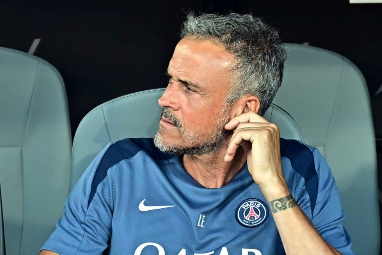 Luis Enrique spoke to the press ahead of the game against Seattle. AFP