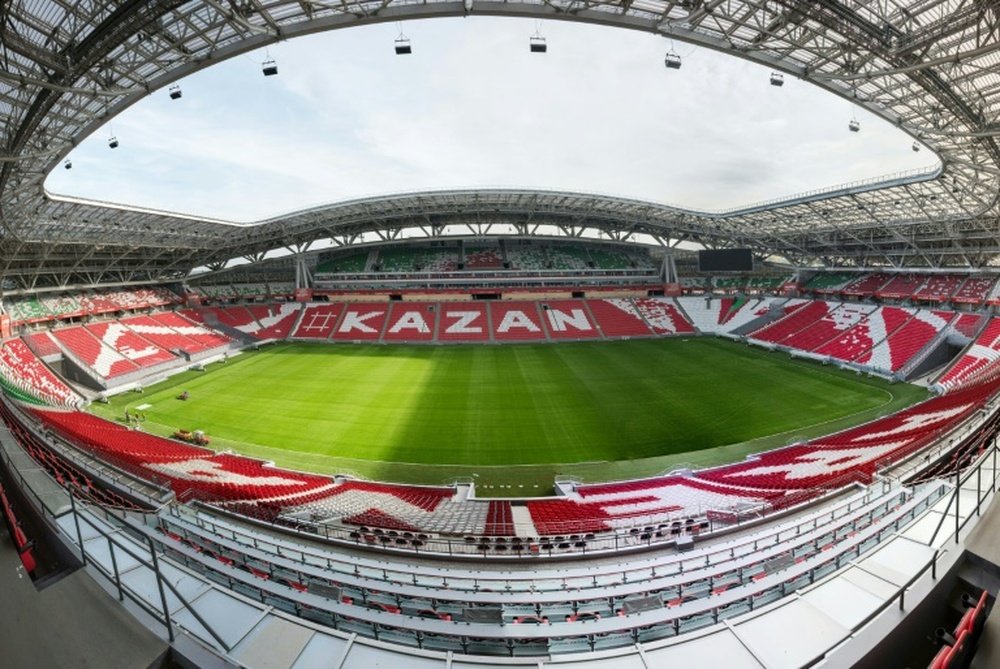 Le stade de Kazan flambant neuf, lune des enceintes de la Coupe du monde, le 4 octobre 2016. AFP