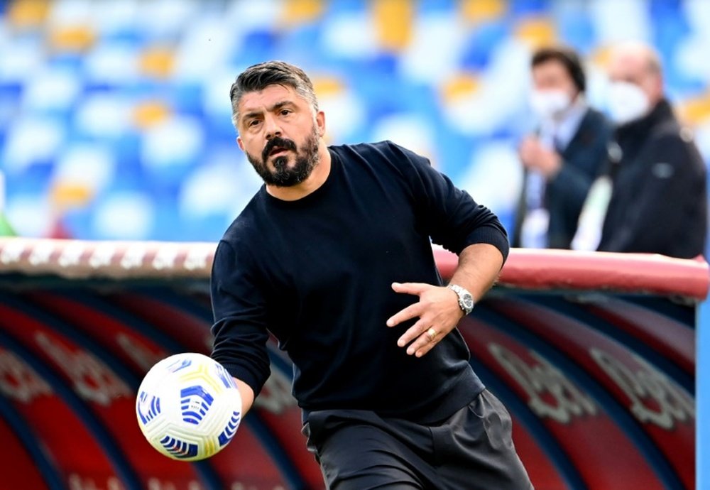 Gattuso deixaria o Napoli por conta da má relação com presidente. AFP