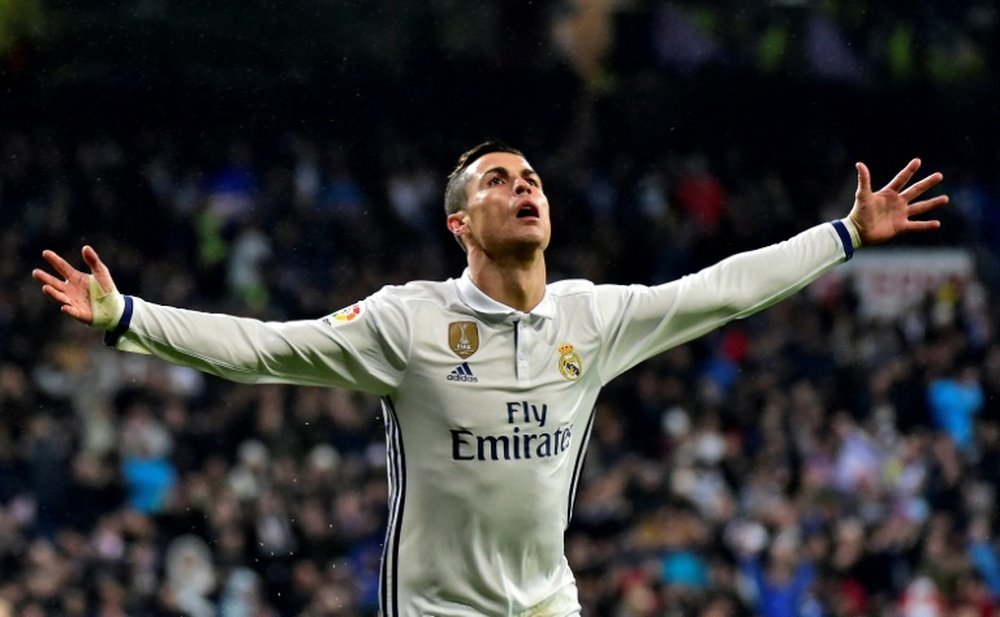 Ronaldo celebarting a goal for Real Madrid. AFP