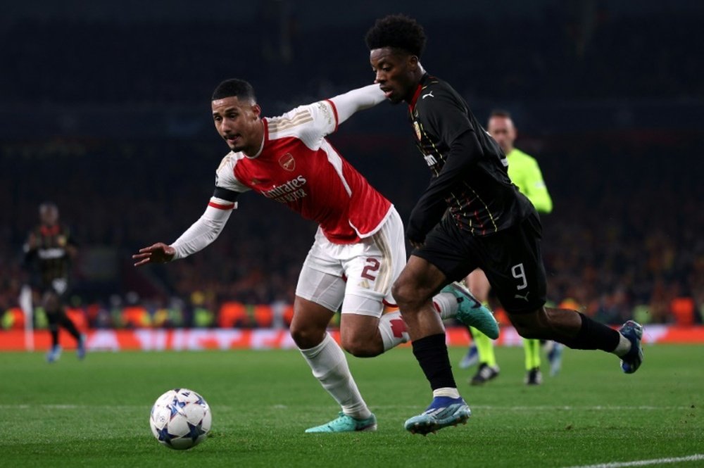 William Saliba completed 169 passes in Arsenal's crushing win over Sheffield Utd. AFP