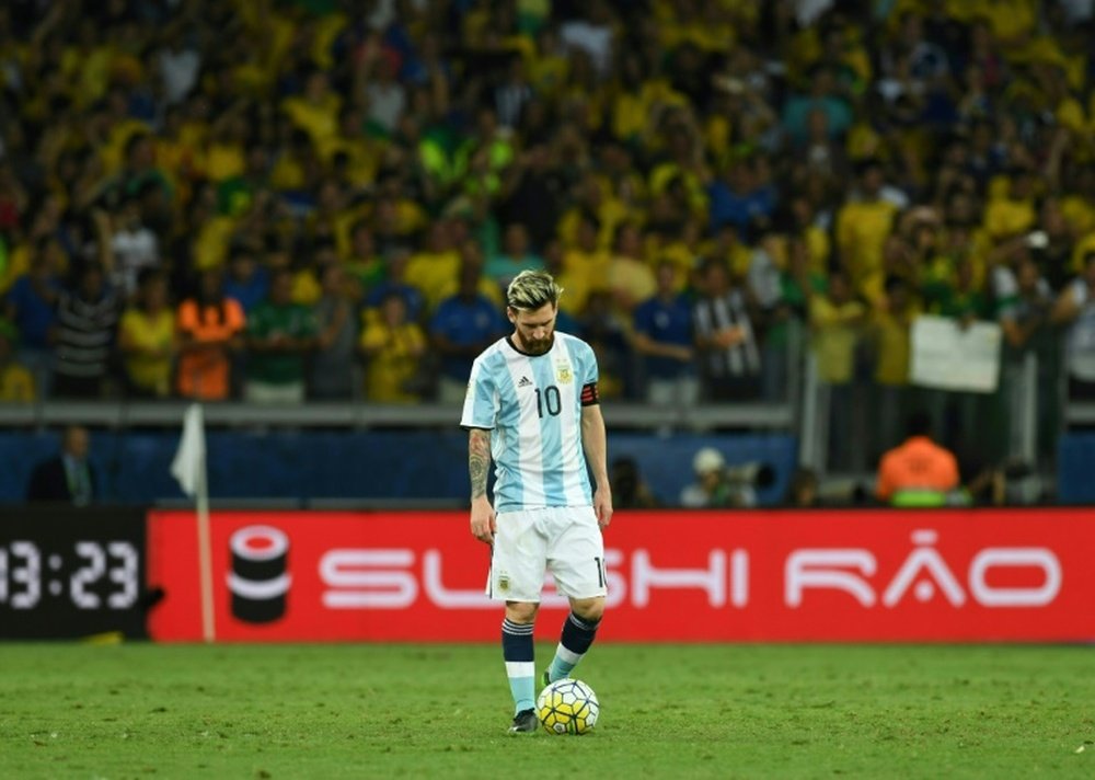 Lionel Messi lors de la lourde défaite de lArgentine au Brésil, le 10 novembre 2016 Belo Horizonte