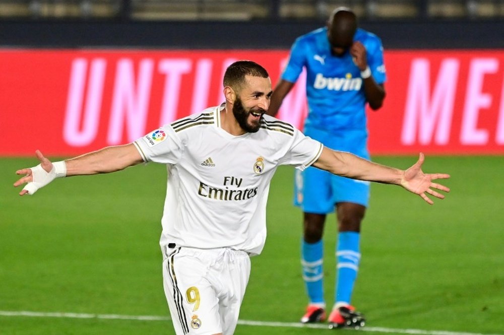 Karim Benzema scored twice in Real Madrid's win over Valencia. AFP