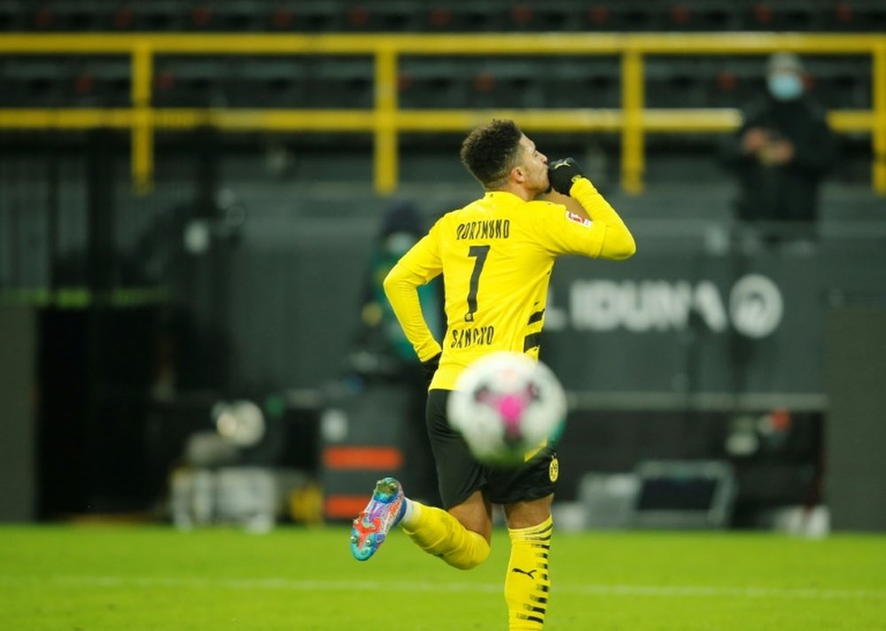 Jadon Sancho is a step away from moving to Man Utd. AFP