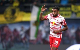 Christopher Nkunku will not leave Leipzig for nothing. AFP