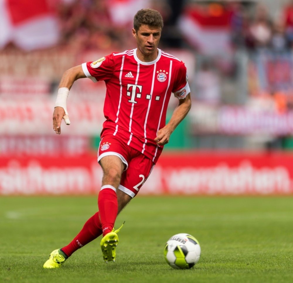 Le capitaine du Bayern Munich Thomas Müller, lors d'un match de Coupe d'Allemagne. AFP