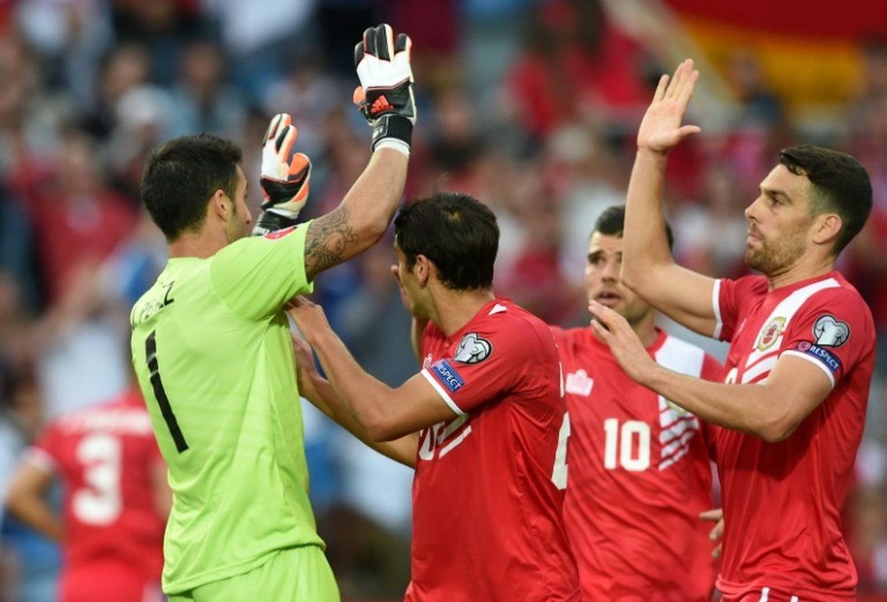 The Gibraltarian team earned their first ever victory in the match. AFP