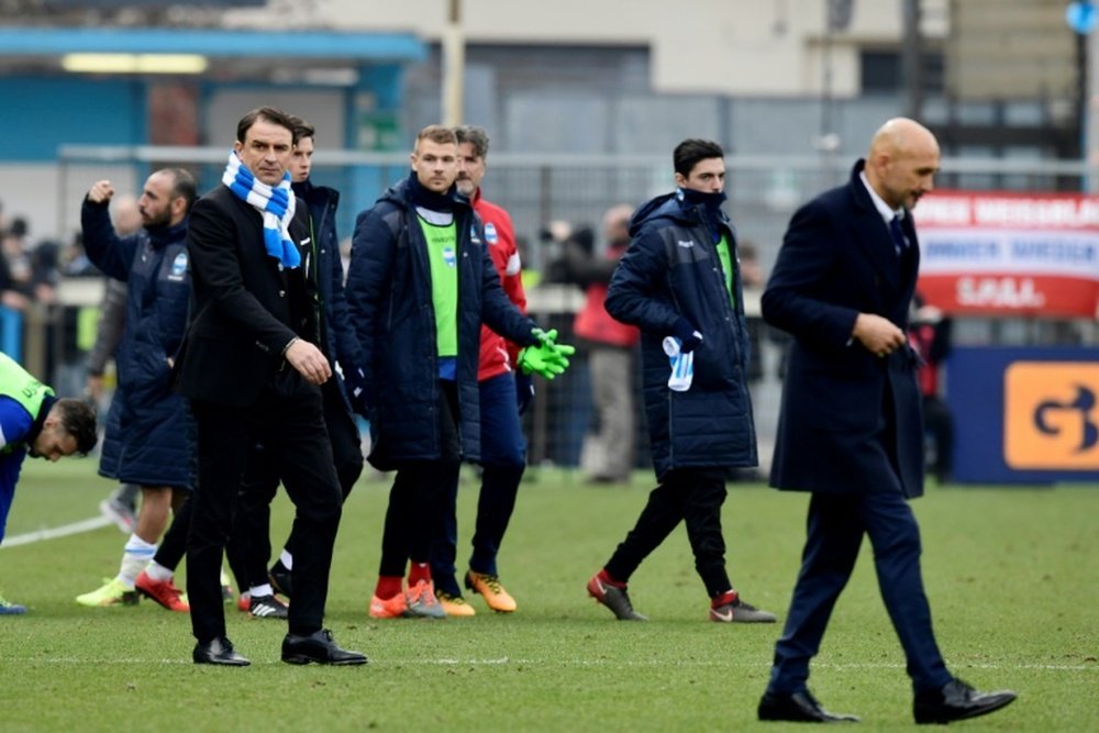 L'entraîneur de Spal Leonardo Semplici et celui de l'Inter Milan Luciano Spalletti. AFP