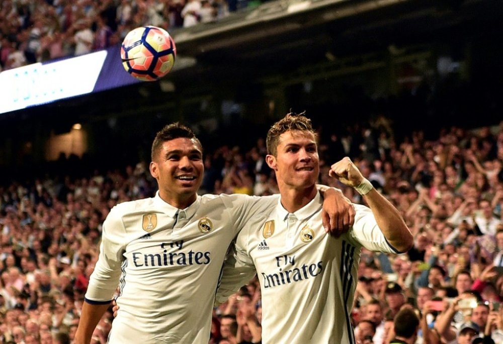 Casemiro shared his Real Madrid success with Cristiano Ronaldo. AFP