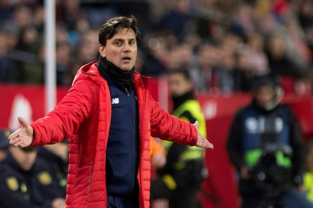 Montella will be hoping to break Barca's unbeaten run. AFP