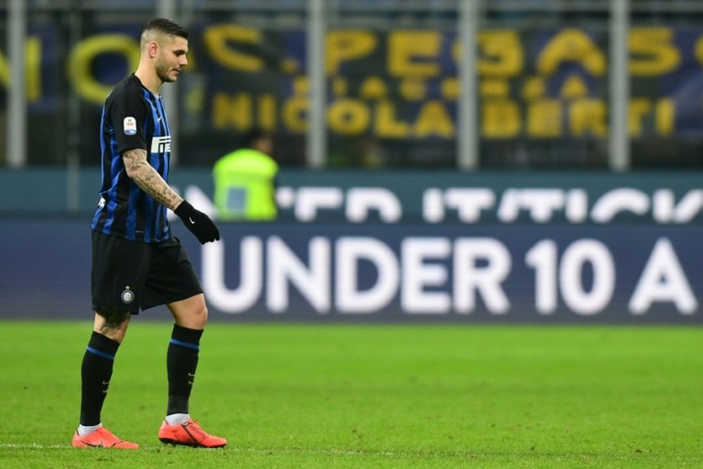 Mauro Icardi parece condenado a dejar el Inter en verano. AFP/Archivo