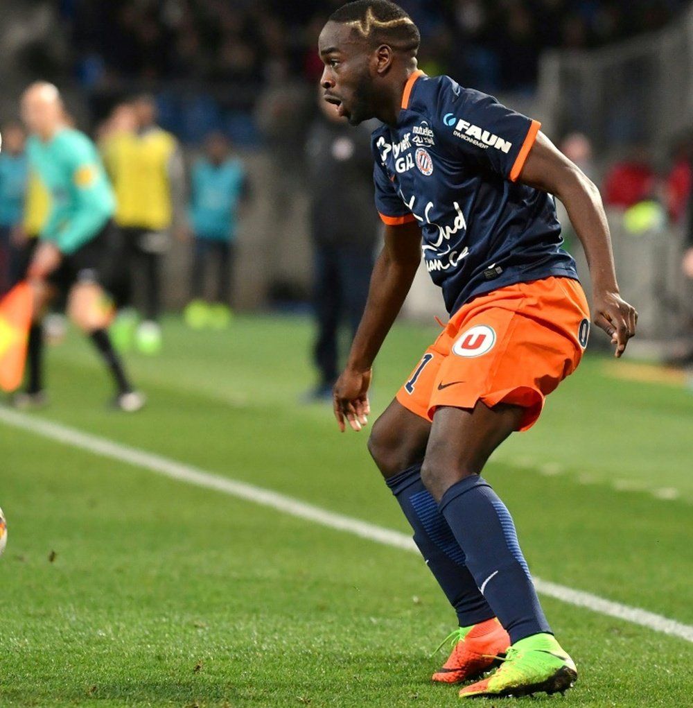 L'ailier de Montpellier Jonathan Ikoné aligné contre Monaco au stade de La Mosson. AFP