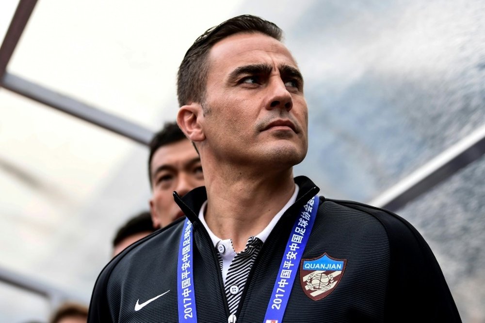 Fabio Cannavaro, alors entraîneur de Tianjin Quanjian. AFP
