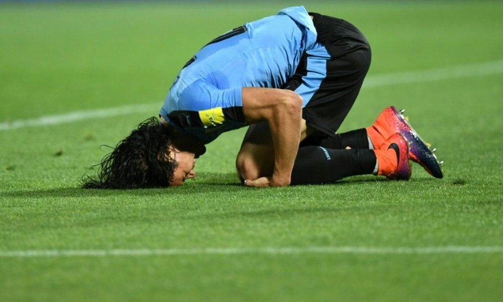 Cavani s'est blessé avec un match contre l'Uruguay. AFP