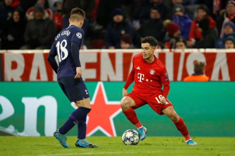 Thiago aimerait que Philippe Coutinho reste au Bayern. AFP