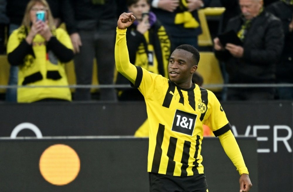 Moukoko's contract with Dortmund expires in mid-2023. AFP