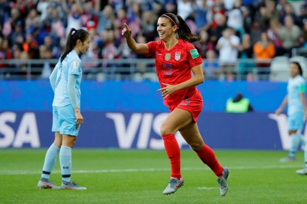 Alex Morgan scored 5 goals as the USA battered Thailand. AFP