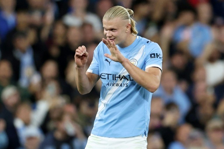 Erling Haaland a marqué son 50e but en Ligue des Champions contre Naples. AFP