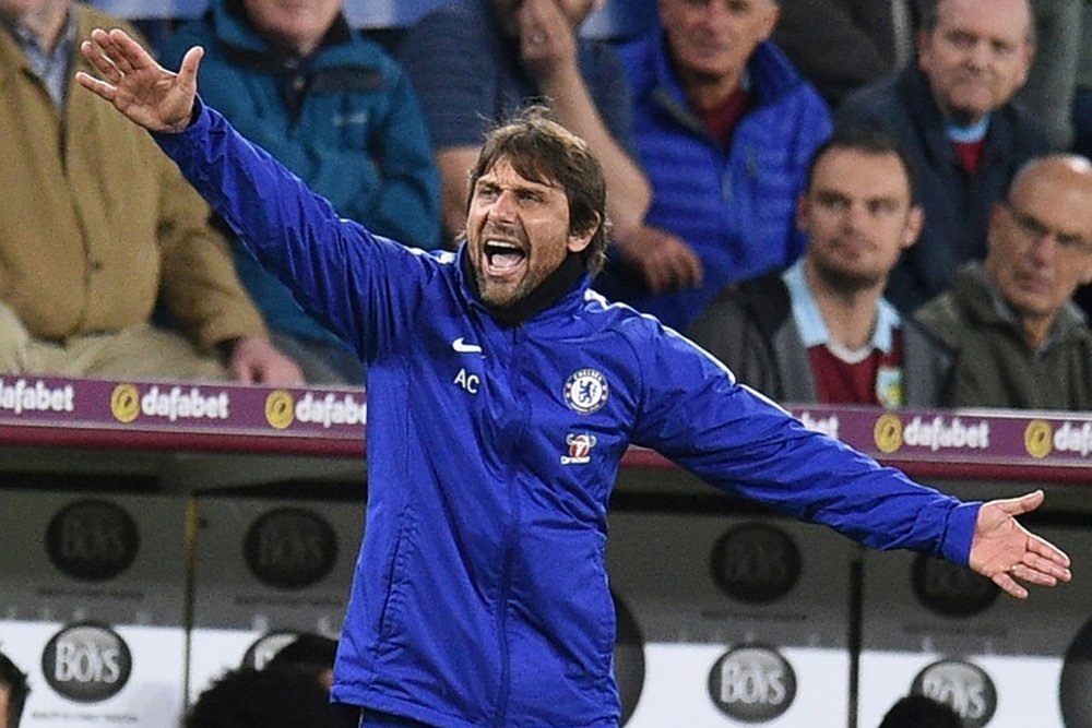 Conte wants his Chelsea side to finish in the best possible way. AFP