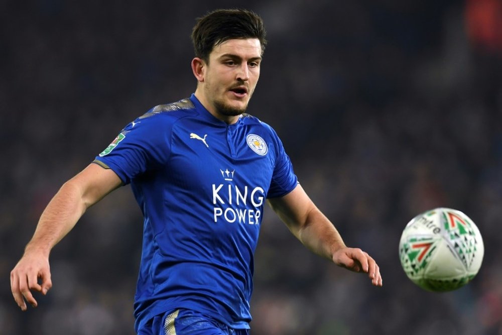 Harry Maguire could be rested this weekend against Huddersfield. AFP