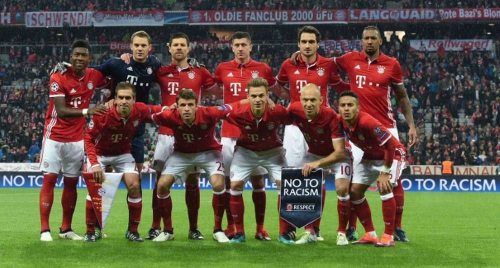 Les joueurs du Bayern avant un match contre le PSV Eindhoven, le 19 octobre 2016 à Munich. AFP