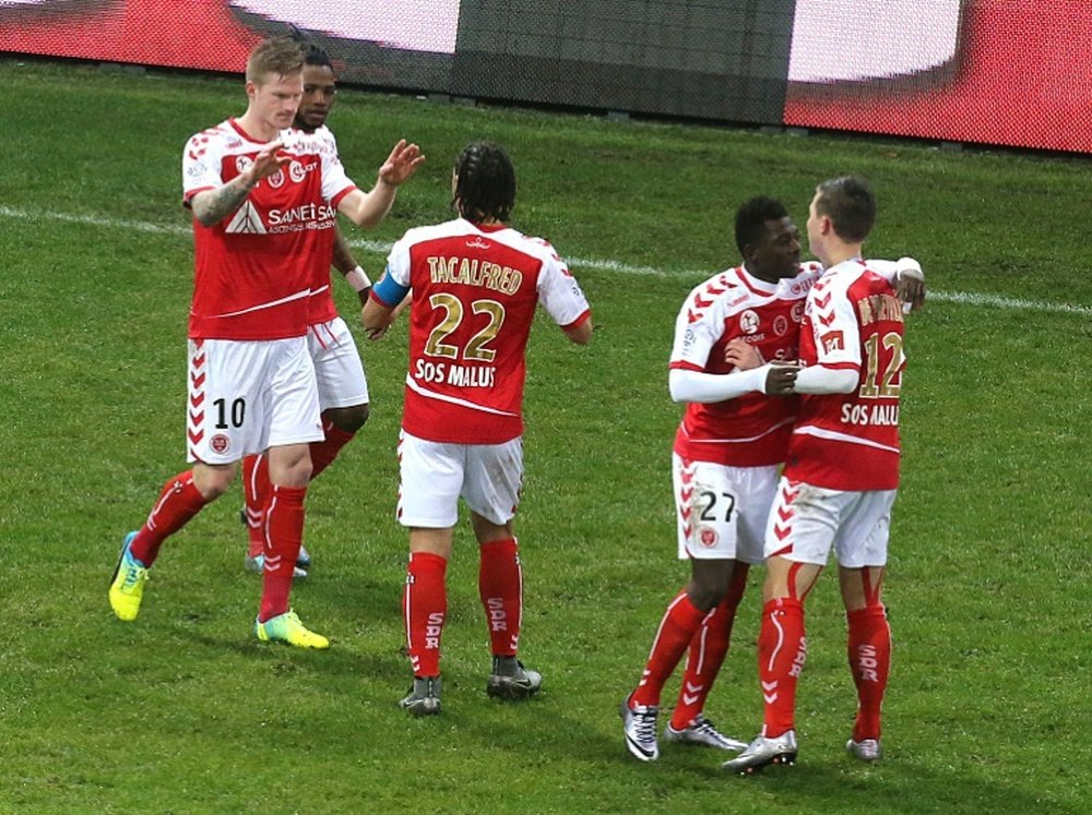 Les joueurs du Stade de Reims, le 3 février 2016, à Reims