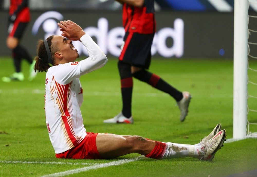 El RB Leipzig desperdicia la alfombra roja al liderato. AFP