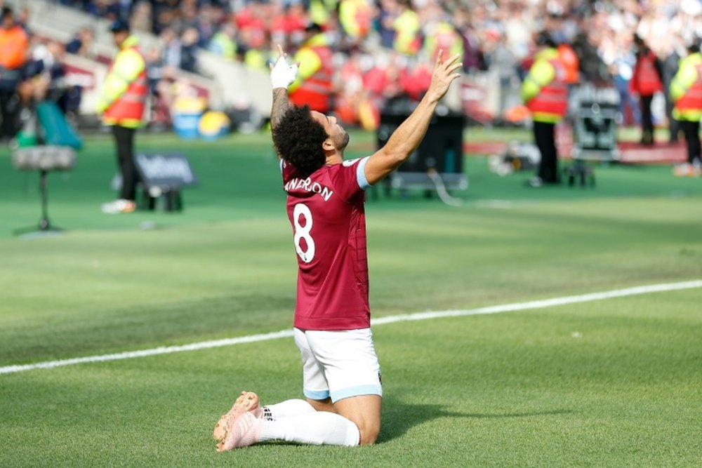Felipe Anderson scored to earn the Hammers a point. AFP
