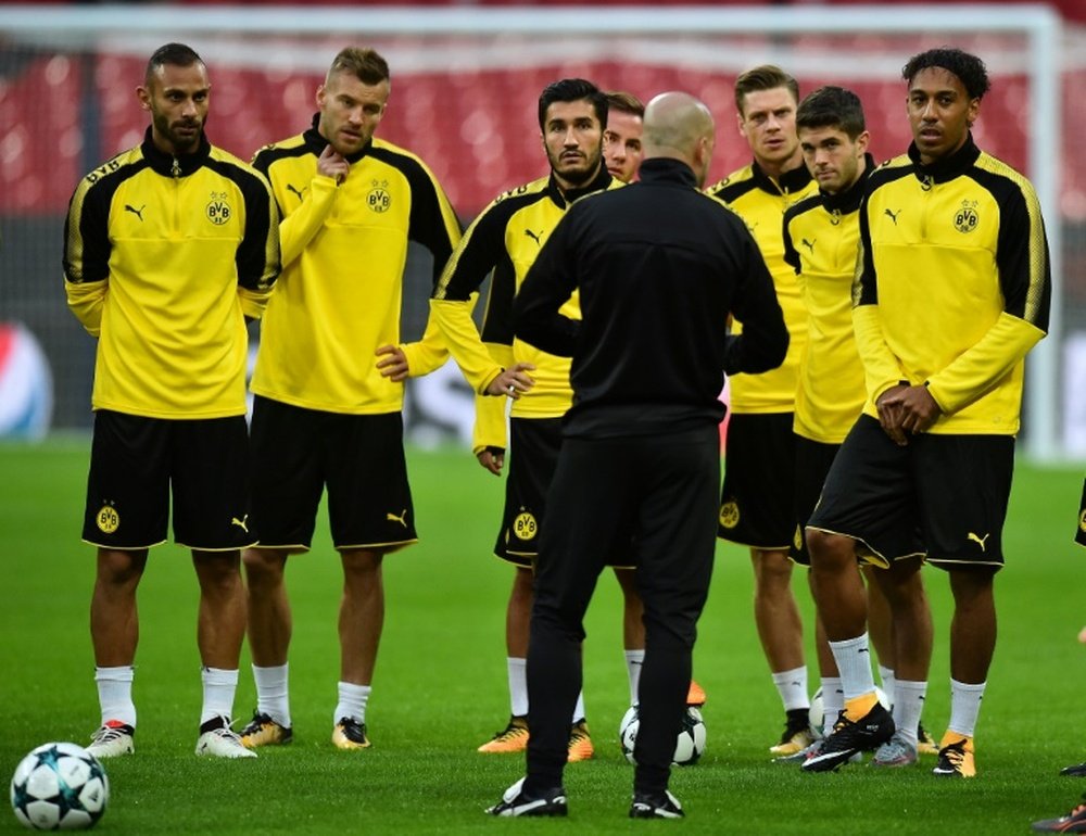 Les joueurs du Borussia Dortmund, lors d'une séance d'entraînement à Wembley. AFP