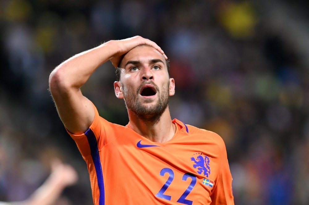 Le milieu Wesley Sneijder auteur du but de légalisation pour les Pays-Bas face à la Suède en qualifications pour le Mondial-2018, le 6 septembre 2016 à Solna en Suède