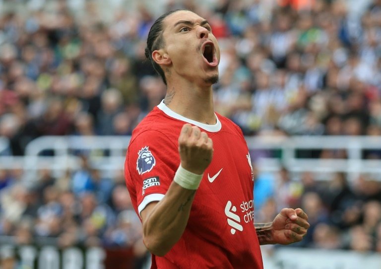 Nunez came off the bench to score twice for the Reds. AFP