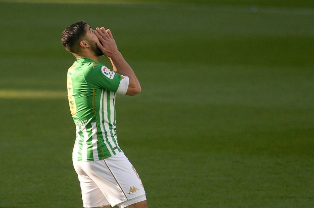 Fekir a manqué le penalty lors du dernier derby de Séville. AFP