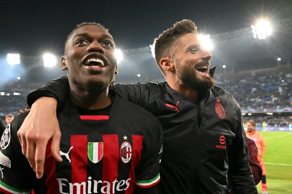 Leao was named 'MVP' of the second leg match against Napoli. AFP