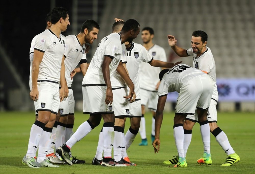 Xavi Hernandez et son club d'Al-Sadd contre Al-Rayyan. AFP