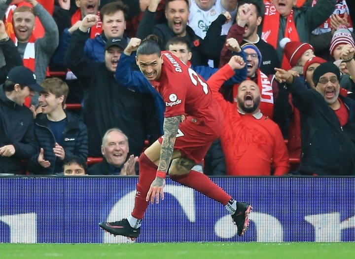 Darwin Nunez scored twice as Liverpool beat Southampton. AFP