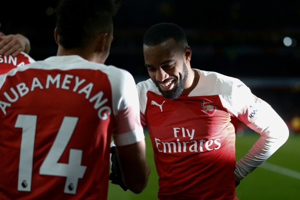 Arteta explained why he did not field Lacazette and Aubameyang against Brentford. AFP